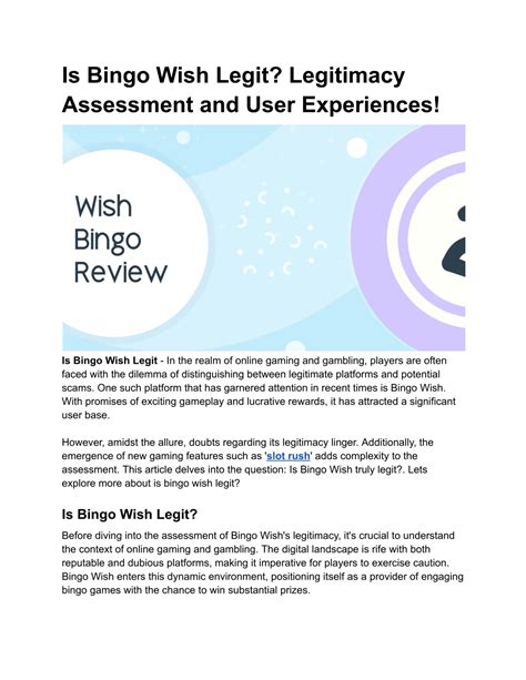 is bingo wish legit.